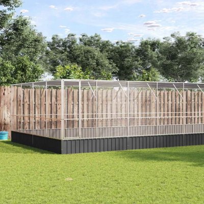 vidaXL Voliéra s nástavbou stříbrná 1246 x 414 x 212 cm ocel – Sleviste.cz