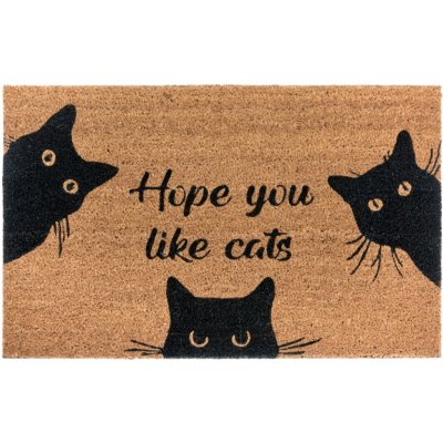 Hanse Home Collection Hope you like cats Hnědá 45x75 cm – Zboží Mobilmania