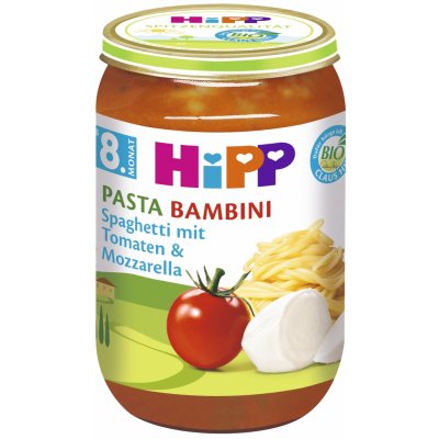 Hipp Bio Rajčata se špagetami a mozzarellou PASTA BAMBINI bezmasý 3 x 220 g – Zboží Mobilmania