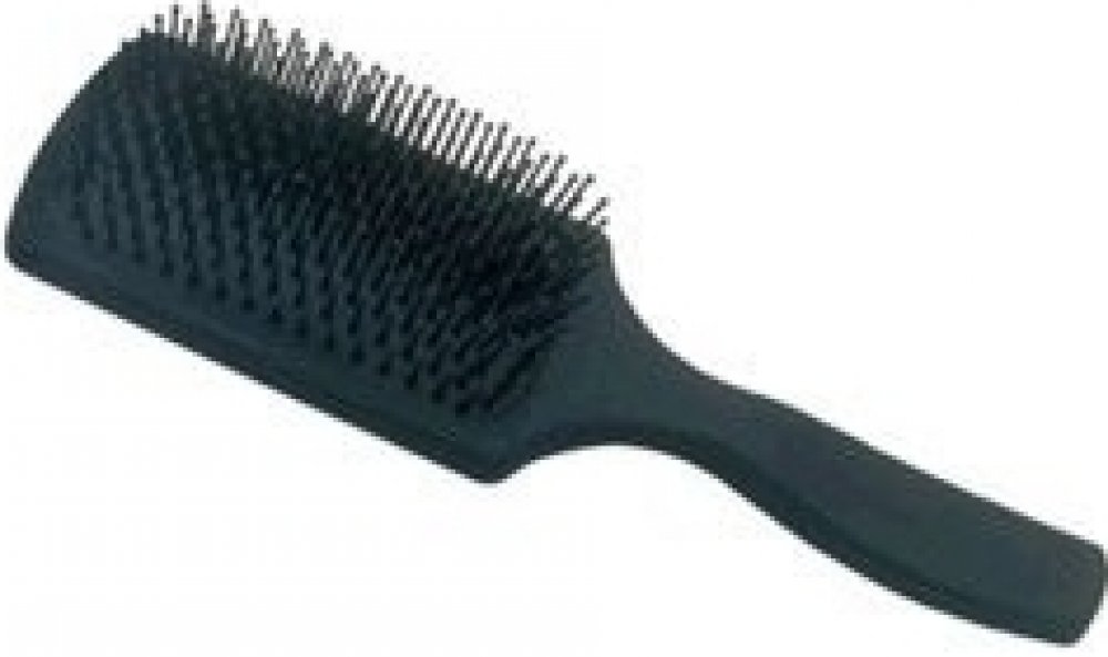Hair Stylist kartáč na vlasy černý plochý, široký, Nylon + štětiny |  Srovnanicen.cz