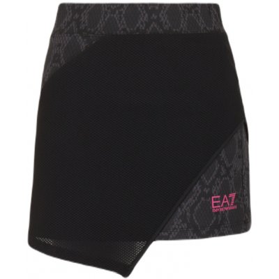 EA7 Woman Jersey Miniskirt black python