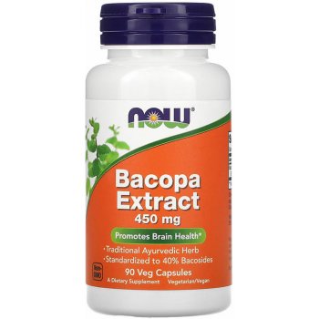 Now Foods Now Bacopa monnieri Brahmi extrakt 450 mg 90 rostlinných kapslí