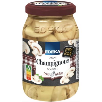 Edeka Žampiony krájené 280 g – Zboží Dáma