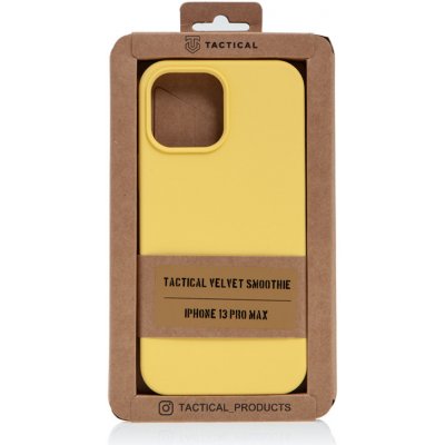 Pouzdro TACTICAL Velvet Smoothie Apple iPhone 13 Pro Max - příjemné na dotek - silikonové - banánově žluté