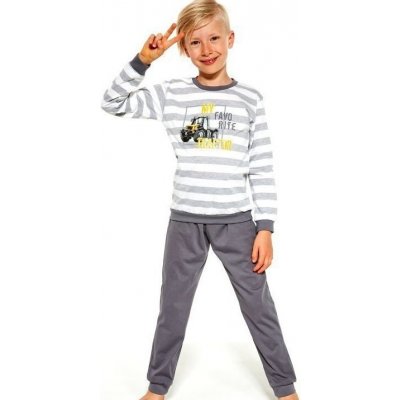 Cornette dětské pyžamo Traktor E šedá – Zboží Mobilmania