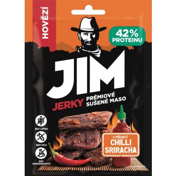 JIM JERKY hovězí s příchutí Chilli Sriracha 23 g