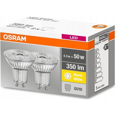 Osram LED žárovka GU10 HALOGEN 4,3W = 50W 827 2PAK – Zbozi.Blesk.cz