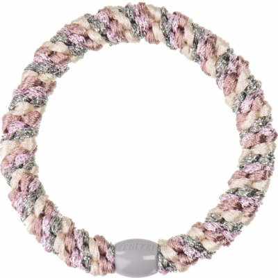 KKNEKKI Gumička do vlasů Kknekki Dusty green / Light pink Glitter, béžová barva, textil – Zboží Dáma