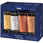 Kreul El Greco akrylové barvy metalické sada 4 barev 75 ml – Zboží Dáma