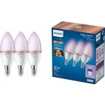 Philips 3x LED žárovka E14 C37 4,9W = 40W 2200-6500K + RGB SMART WiFi WiZ – Hledejceny.cz