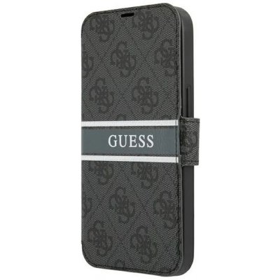 Pouzdro Guess iPhone 13 mini book 4G Stripe šedé – Sleviste.cz