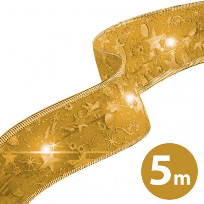 Family Vánoční LED stuha zlatá s teplým bílým světlem 5 m – Hledejceny.cz