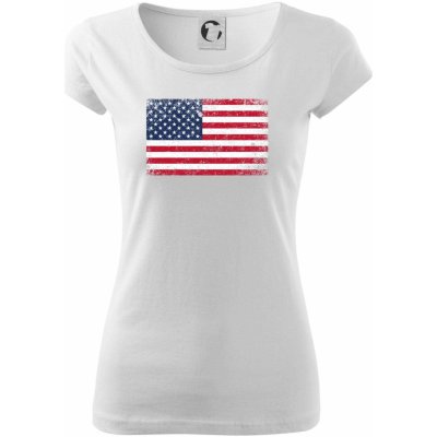USA vlajka pure dámské triko bílá