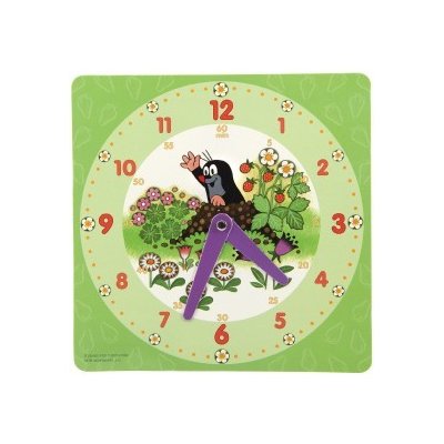 Výukové papírové hodiny 21x21cm Krtek Barvy: zelená – Zboží Mobilmania
