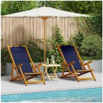OMAXI 823656 Plážová židle s polštářem 2 ks Hnědá 61.5 x 123 x 82cm – Hledejceny.cz