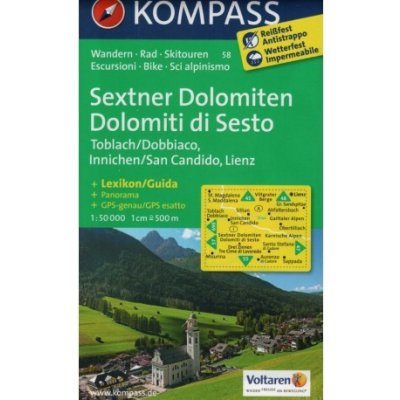 Kompass 58 Sextner Dolomiten/Dolomiti di Sesto 1:50 000 turistická mapa – Zboží Mobilmania