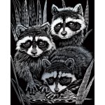 Royal & Langnickel Stříbrný škrabací obrázek Mývalové – Zboží Mobilmania