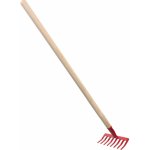 Teddies hrábě červené s násadou kov/dřevo 80 cm nářadí – Sleviste.cz