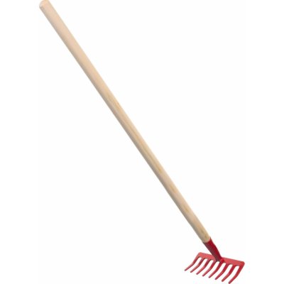 Teddies hrábě červené s násadou kov/dřevo 80 cm nářadí – Sleviste.cz