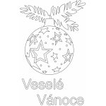 Pískohraní s.r.o. Šablona Vánoční přání s baňkou Velikost: 148 x 210 mm – Zboží Dáma