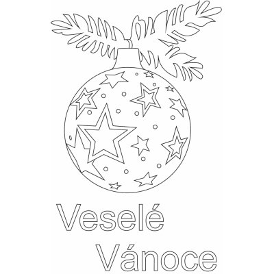 Pískohraní s.r.o. Šablona Vánoční přání s baňkou Velikost: 148 x 210 mm – Zboží Dáma