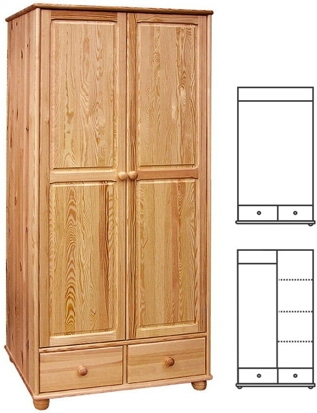 Nábytek z lesa Šatní skříň Western 09 masiv borovice 91 x 190 x 55 cm