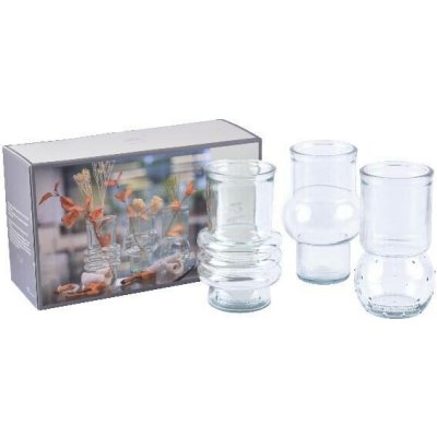 Váza, mix, 17cm, box 3ks, čirá|Vidrios San Miguel|Recycled Glass – Hledejceny.cz