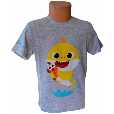 E plus M chlapecké tričko baby shark krátký rukáv šedé – Zboží Dáma