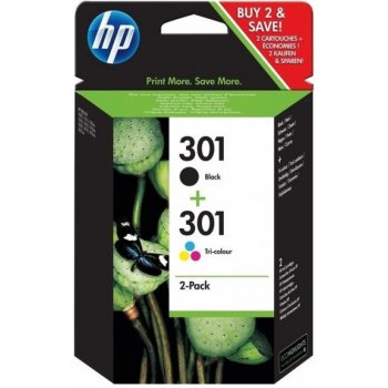 HP 301 originální inkoustová kazeta dvojbalení černé N9J72AE