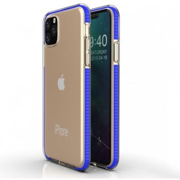 Pouzdro AppleKing transparentní s barevným rámem z měkkého plastu iPhone 11 - modré