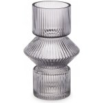 Giftdecor Skleněná váza, rýhované sklo, 9,5 x 16,5 cm, šedá šedá – Hledejceny.cz