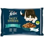 Felix Tasty Shreds s lososem a tuňákem ve šťávě 4 x 80 g – Zboží Mobilmania