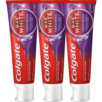Colgate Max White Purple Reveal 3 x 75 ml – Hledejceny.cz