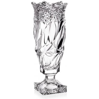 BOHEMIA TREASURY KŘISTÁLOVÁ VÁZA BOHEMIA ENIGMA FLAMENCO ICE NA NOZE 380MM – Hledejceny.cz