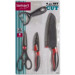 Lamart set 4ks nože 2 ks škrabka nůžky Cut; 42003753