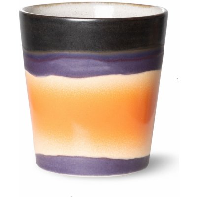 HK living Keramický hrnek 70's Mug Lunar fialová barva oranžová barva keramika 180 ml