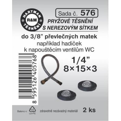 HARTMAN těsnění s tvarovaným nerezovým sítkem 1/4", sada č. 576 – Zboží Mobilmania