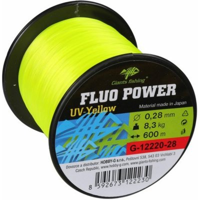 Giants fishing fluo power uv yellow 600 m 0,30 mm 9,6 kg – Hledejceny.cz