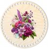 Dřevěný svět online Dno/víko - kruh 20 cm, Fialové květy