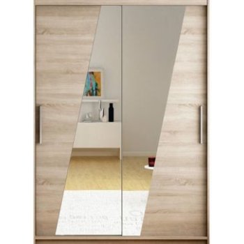 Kapol Miami VIII 120 cm s dvojitým zrcadlem a posuvnými dveřmi Dub Trufla