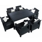 DEOKORK Zahradní ratanová sestava CORFU LOUNGE SET II. 1+6 antracit – Zboží Dáma