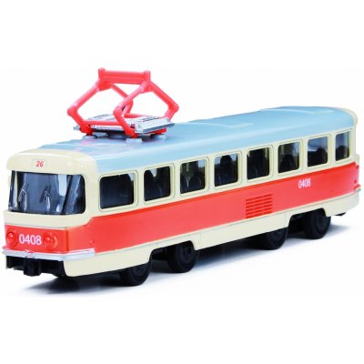 Rappa Unikátní kovová tramvaj na zpětný chod 16 cm – Zboží Mobilmania