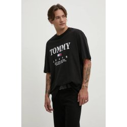 Tommy Jeans Bavlněné tričko s potiskem DM0DM20080 černá