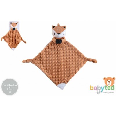 Srneček usínáček babyted, kousátko, chrastítko plyš 25x25cm na kartě v sáčku 0m+ – Hledejceny.cz