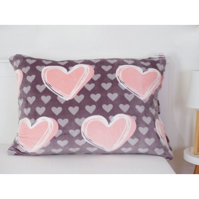 MKLuzkoviny.cz Mikroplyšový povlak Tessema šedohnědý 70 x 90 cm – Zboží Mobilmania