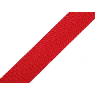 Prima-obchod Hladký oboustranný popruh s leskem šíře 25 mm, barva 6 červená – Zboží Dáma