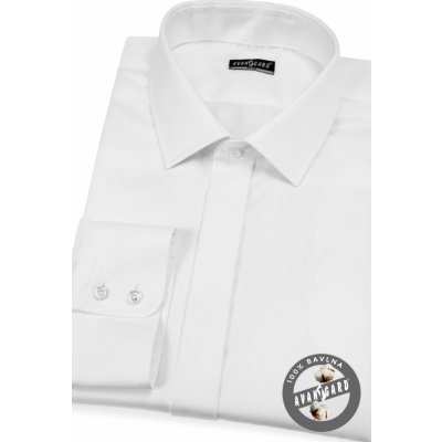 Avantgard pánská košile slim s krytou légou bílá 132-91
