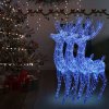 Vánoční osvětlení zahrada-XL XXL Akryloví vánoční sobi s 250 modrými LED 3 ks 180 cm