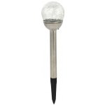 lampa solární KOULE 7,8cm, v.38cm, 1LED, čirá, nerez/sklo/PH MAT797455 – Sleviste.cz