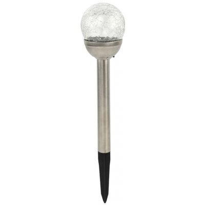 lampa solární KOULE 7,8cm, v.38cm, 1LED, čirá, nerez/sklo/PH MAT797455 – Sleviste.cz